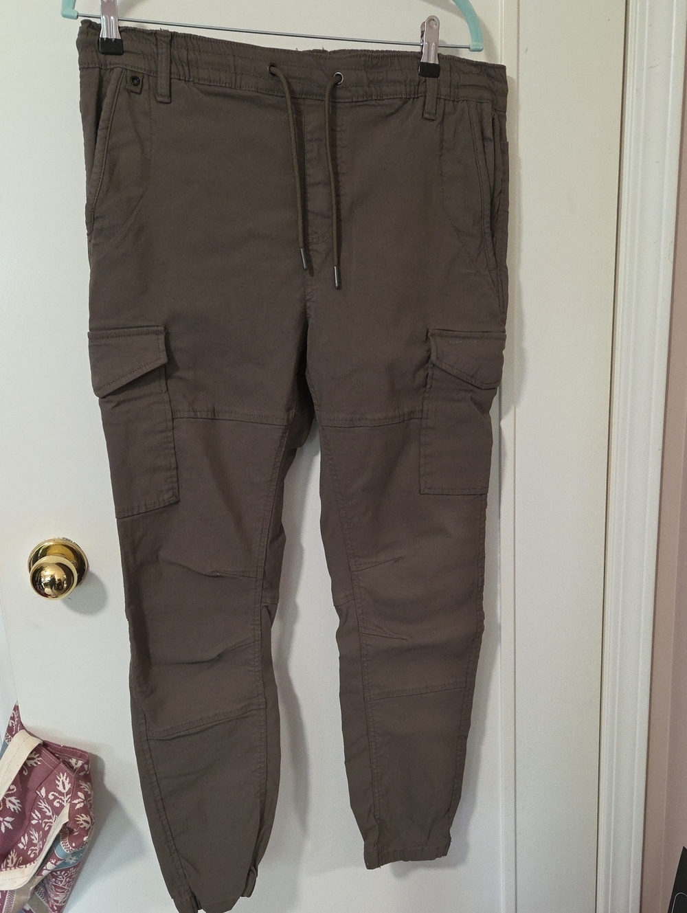 Point Zero Olive / brown Cargo Jogger Pants with Drawstring